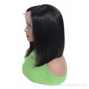 Wholesale 1B Natural Color Bob Wig Straight Human Hair Lace Front Cuticle Aligned Malaysian Hair Wig China Vendor Cheap Price